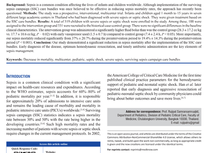 Pediatric Critical Appraisal