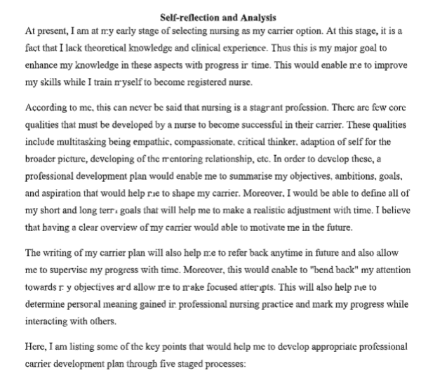 Self-Reflection and Analysis in CNA346
