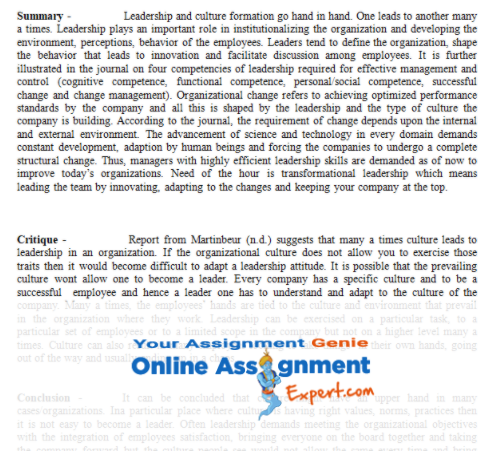 literature review assessment answer