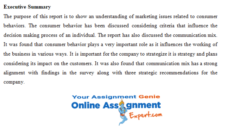 executive summary answer