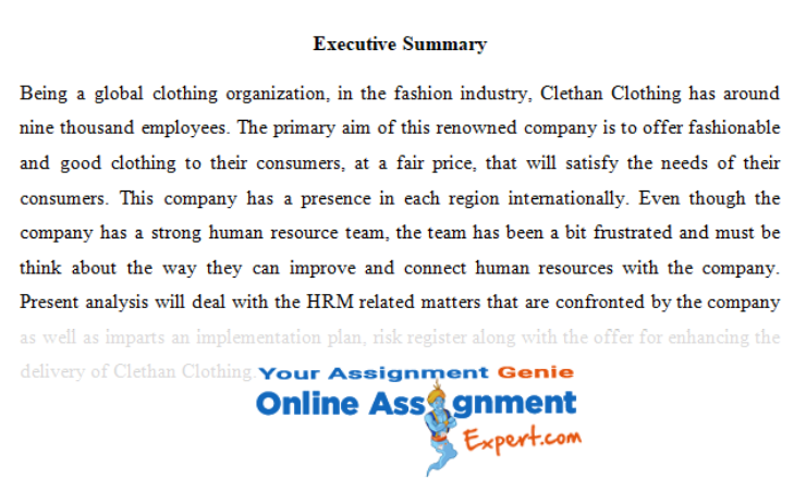 executive summary sample