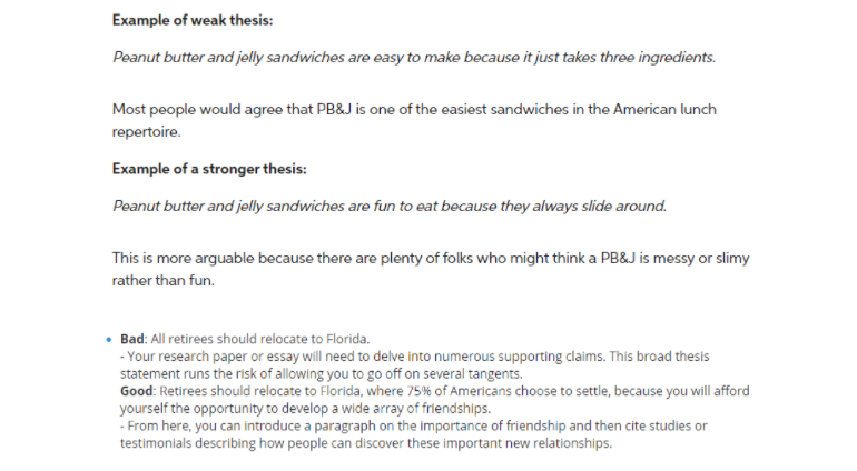 thesis statement example for research paper