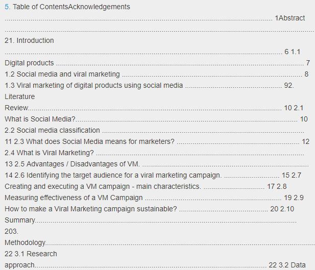 Marketing Dissertation Example