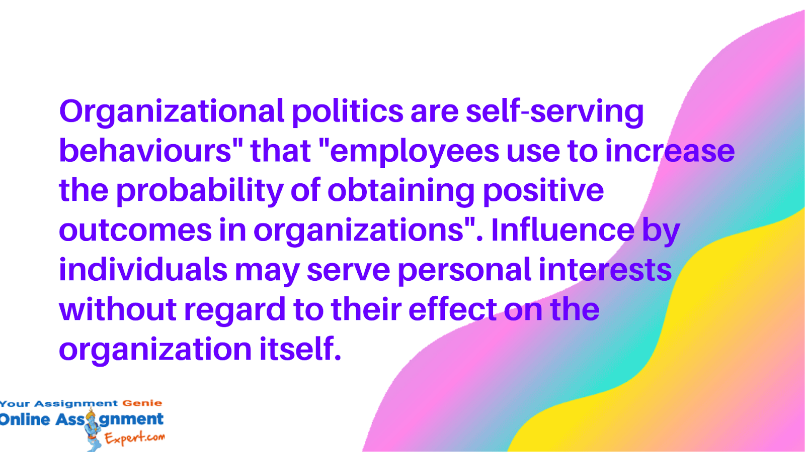 Organisational Politics assignment help