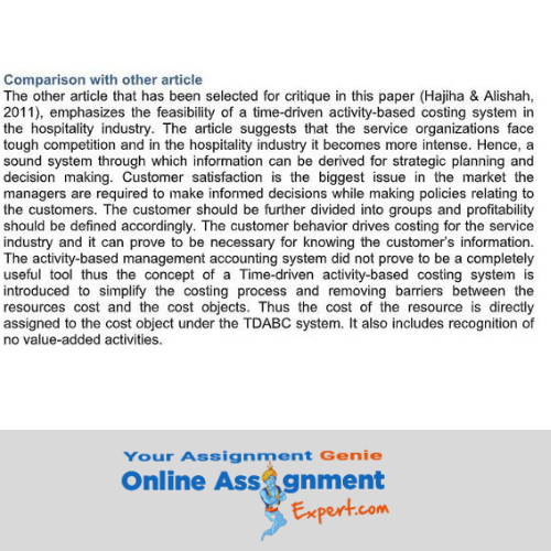 Accounting For Managers Assessment sample