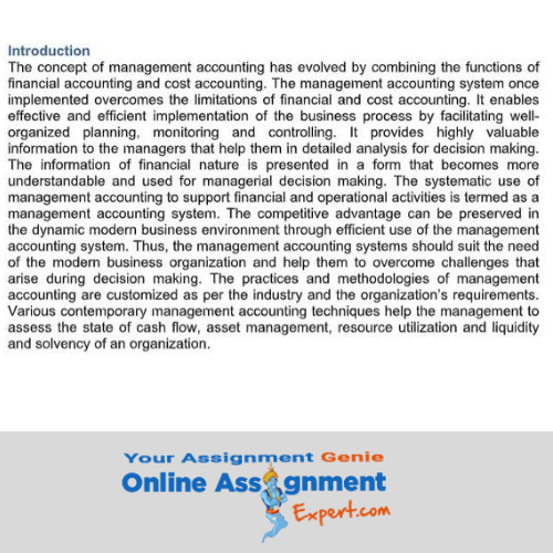 Accounting For Managers Assignment solution