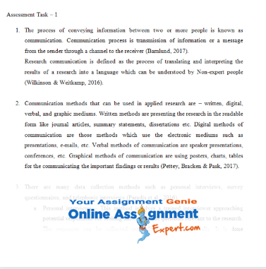 applied communications assignment sample