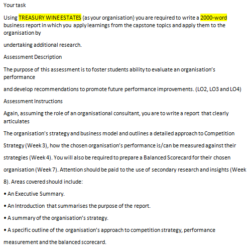assessment description evaluate an organisation performance