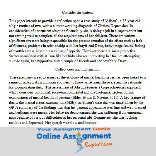 clinical instruction assignment sample
