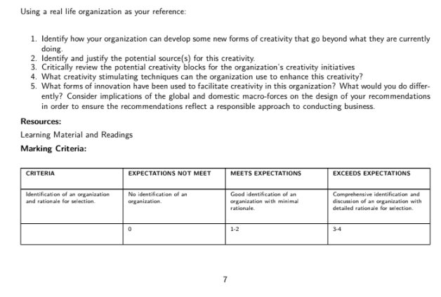 creative writing assignment solution