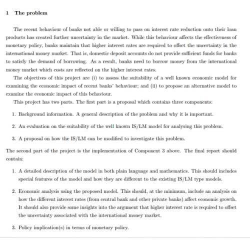 economics of money and banking assessment sample