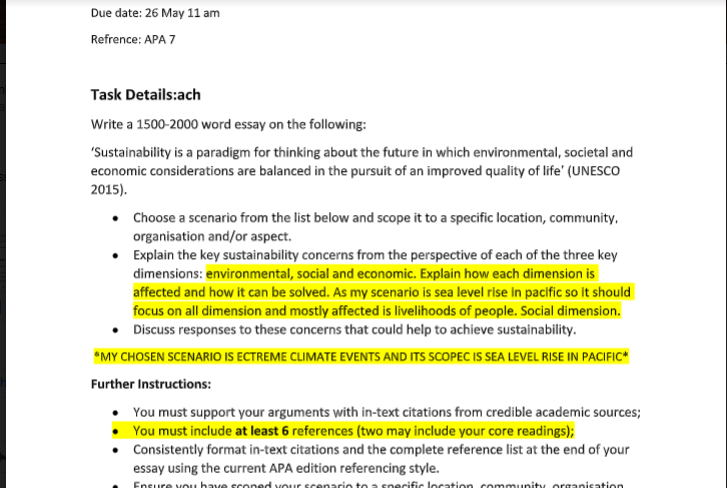 global sustainability studies assignment sample
