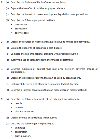 Higher Business Management Assignment Sample
