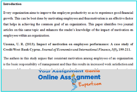 motivation assignment introduction
