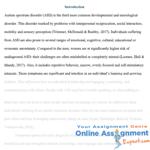 sensory disorder assignment experts