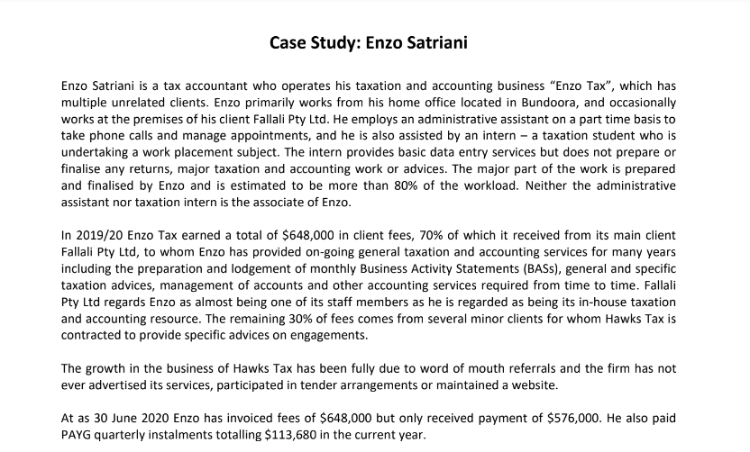 tax adjustment case study question