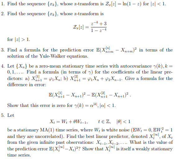 z transform quiz assignment help