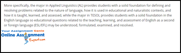 Applied Linguistics and TESOL Assignment Help 2