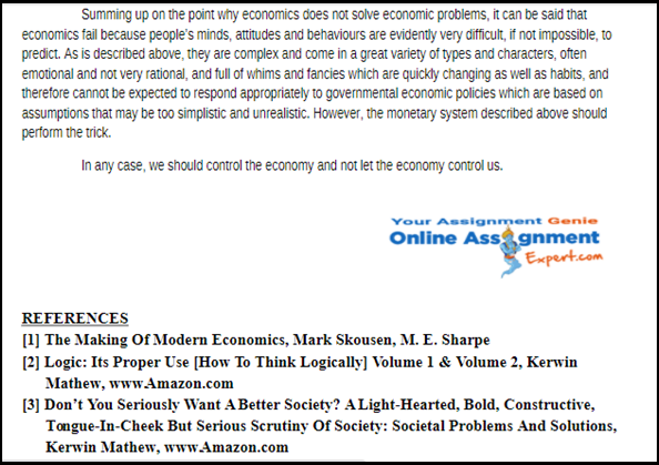 Economic Policy Assignments Help 3
