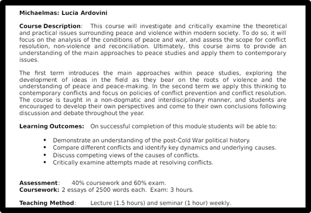 Peace and Conflict Studies Assignments Help 2