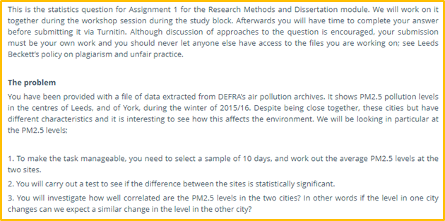 Statistical assignment help samples