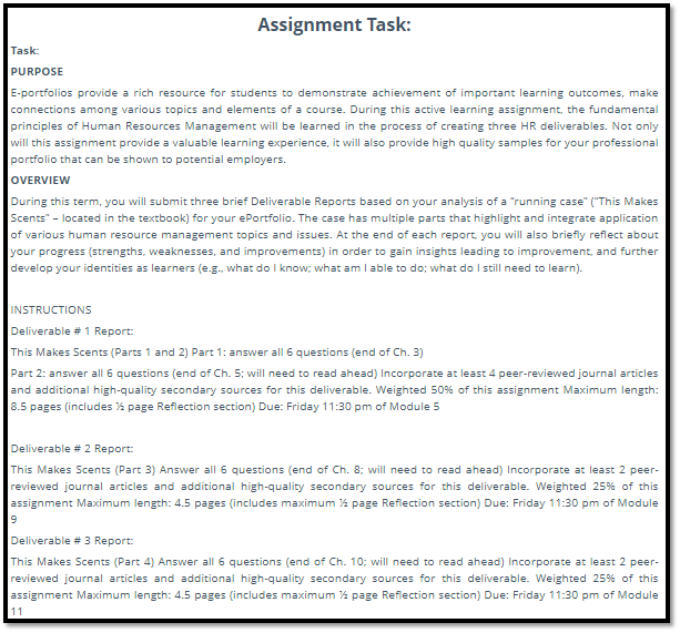 HR e Portfolio Assignment Help 3