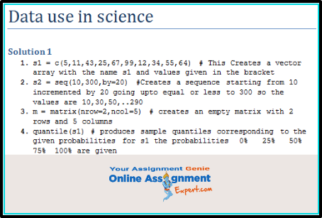 Homework Help Data use in Science
