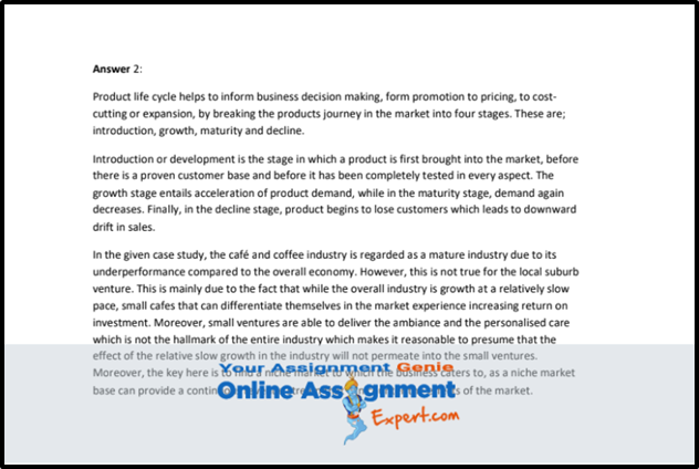 Product Life Cycle Assignment Sample