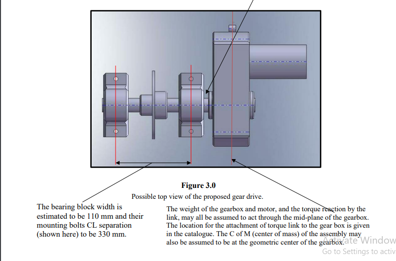 top view of proped gear drive